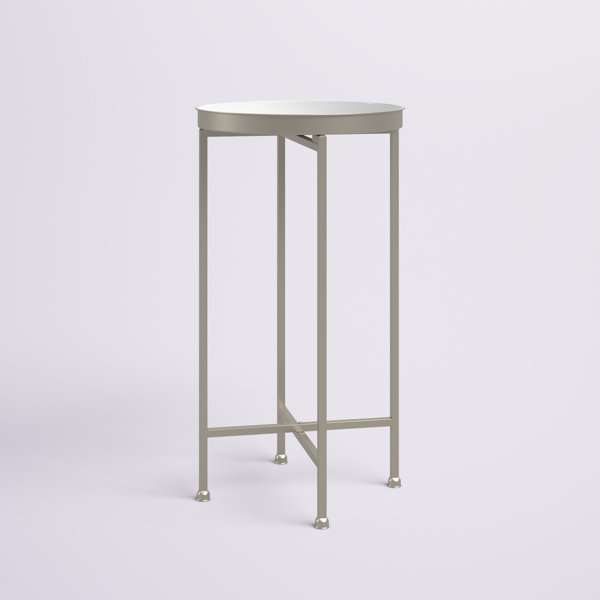 Mistana™ Alvis Iron Tray Top Cross Legs End Table & Reviews Wayfair